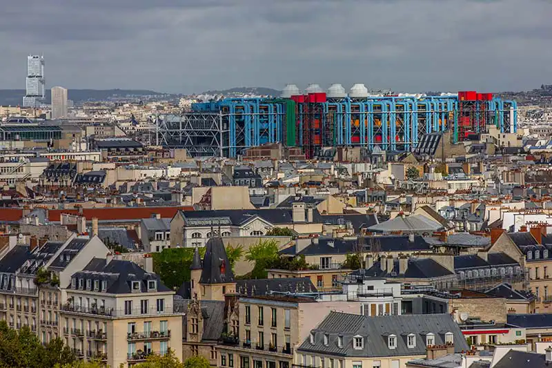 Famous landmarks Paris Centre Pompidou